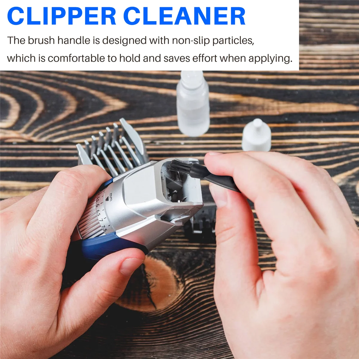 4 pezzi Double-face Trimmer rasoio spazzola per la pulizia Clipper Cleaner Brush Clipper spazzola per la pulizia per gli uomini