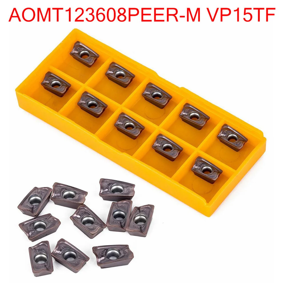 10pcs AOMT123608PEER-M Turning Insert VP15TF Indexable Insert Milling Cutter Carbide for blades For Steel Cast Iron Parts