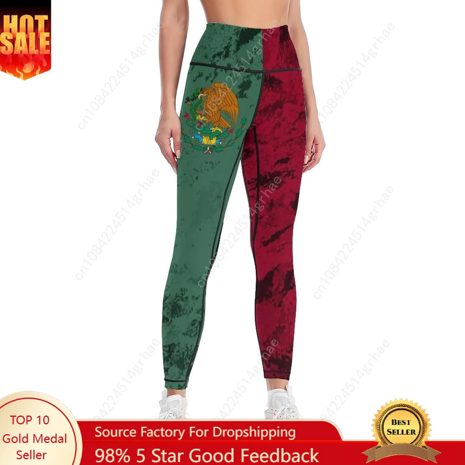 

Mexico Flag Yoga Pants Women High Waisted Leggings Tummy Control Workout Leggings Premium Soft Casual Sweatpants