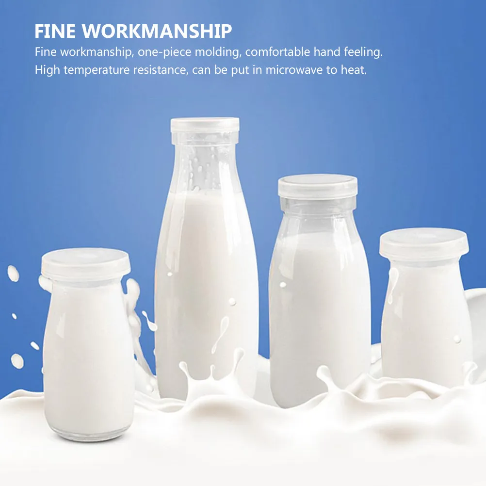 

Набор из 6 термостойких стеклянных бутылок для молока, 250 мл, утолщенные, прозрачные, пригодные для микроволновой печи, банки для йогурта, стеклянные банки для молока