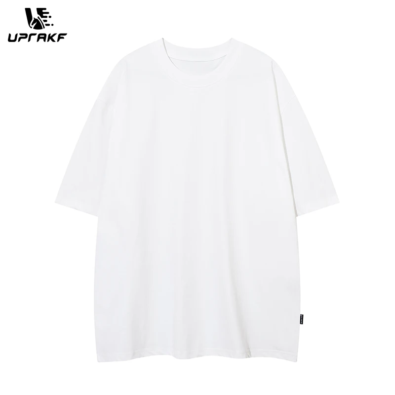 

UPRAKF Pure Cotton T Shirt Streetwear Loose Short Sleeve Simple Design Fashion Summer Hip Hop Top Trendy