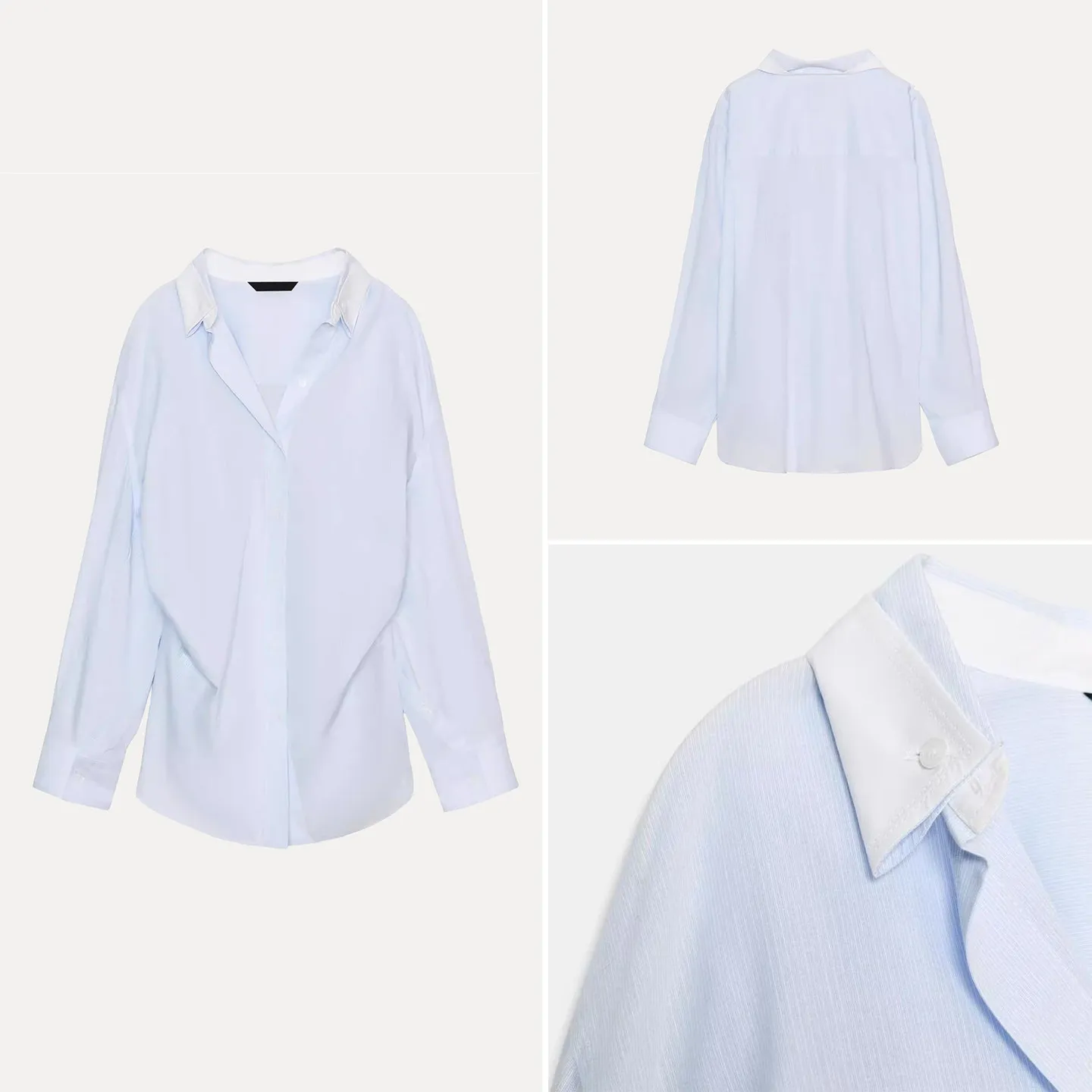 

Loose Striped Batwing Sleeve Shirt Women's Spring Fashion Casual Wear ZADATA Brand Long Sleeve Flip Collar Other Material 100%