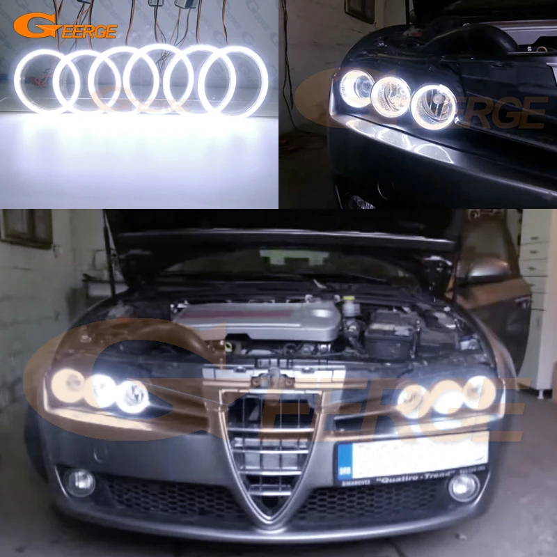 For Alfa Romeo 159 Brera Spider 2005 - 2011 Day Light Excellent Ultra Bright COB Led Angel Eyes Halo Rings
