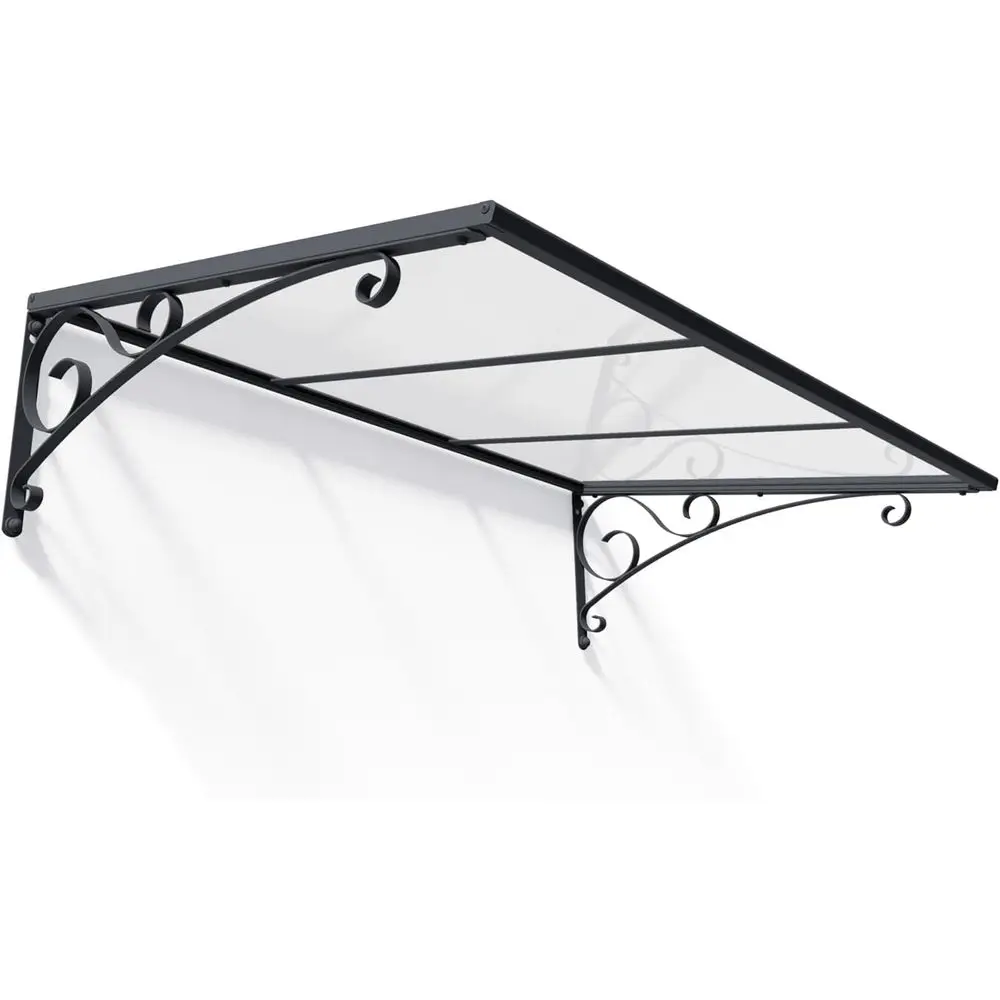 

Canopia 1350 - 4' x 3' Window & Door Awning or Door Entrance, High-End Polyte Patio with Clear Panels, UV Protection, ern Gray M