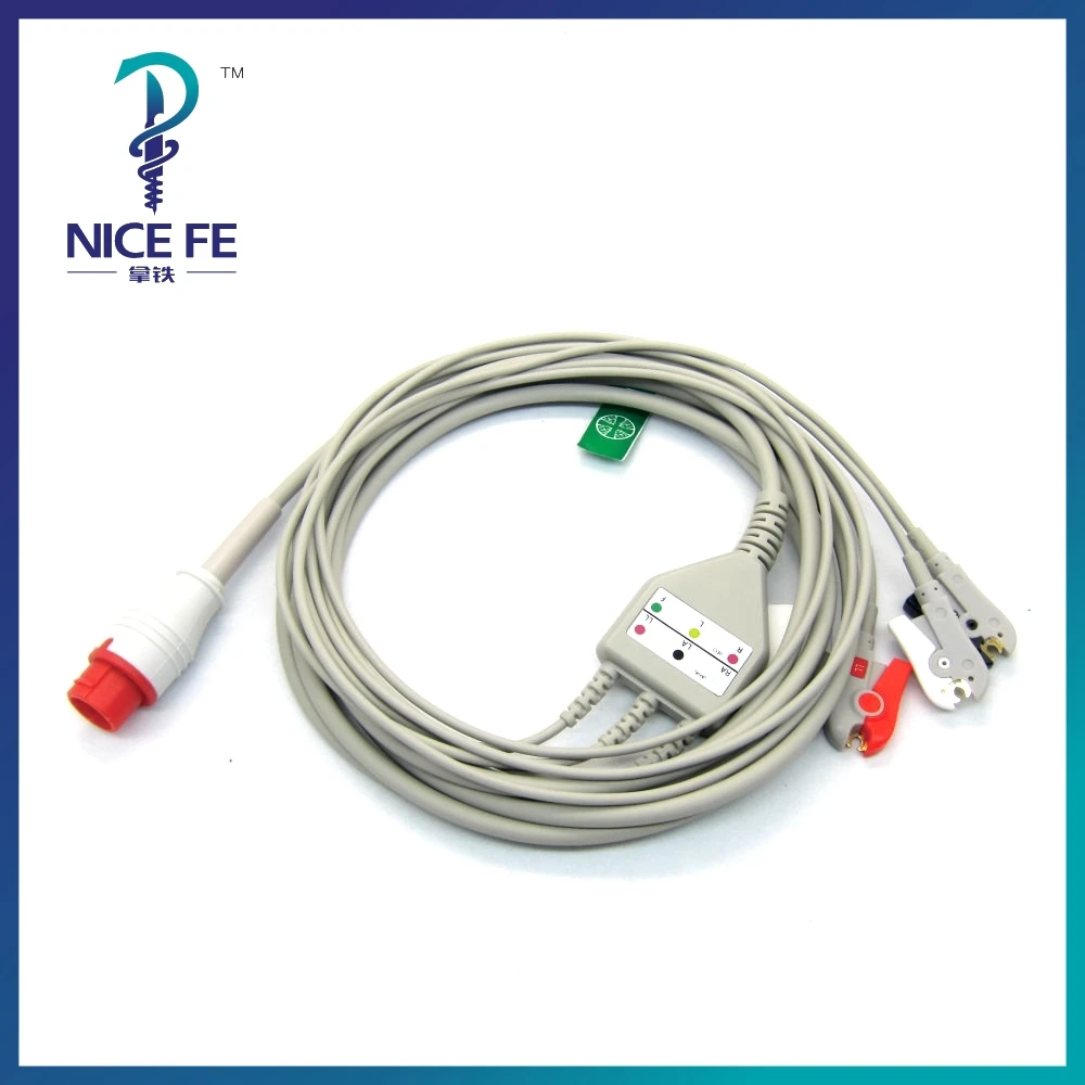 

EC-114 One-piece ECG Patient Cable AHA With 3leads 5leads Snap clip For Bionet BM3 ECG Electrocardiograph Monitor