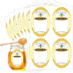 60 Pcs Pure Natural Honey Jars and Bottles Labels 2*3 Inch Honey Bottling Labels  Honey Farm Kitchen Name Home Business Round