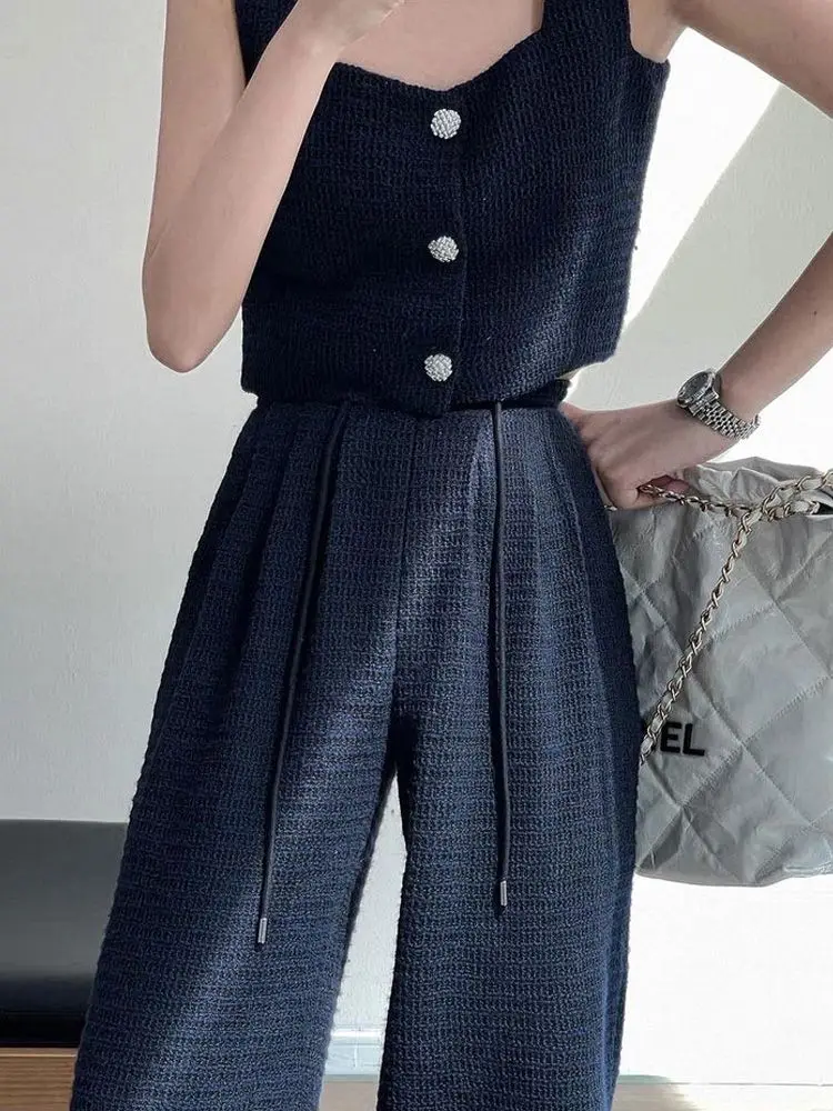 Ropa de verano con conjunto de Top adelgazante de alta calidad, pantalones de traje de estilo único Chic a la moda