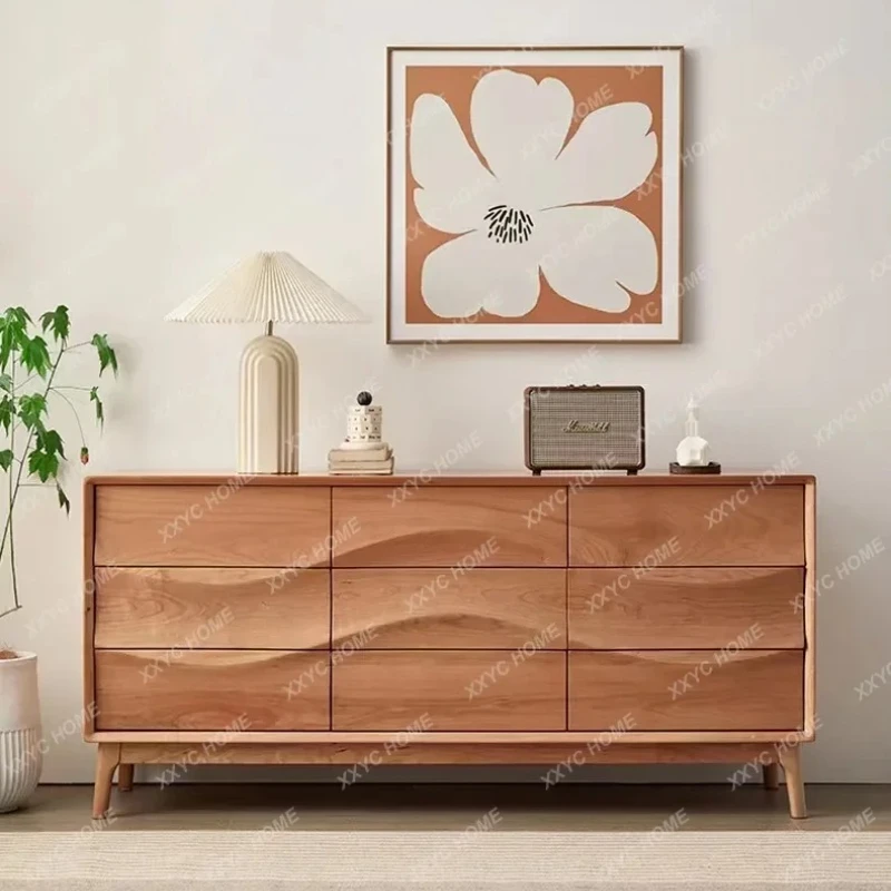 

Скандинавский черный орех, девять сундука, простой шкафчик для спальни из вишневого дерева, японские волны для хранения