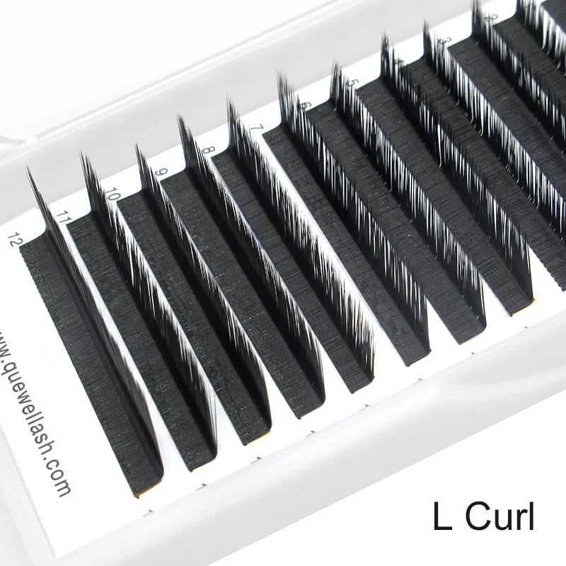 Quewel 12Rows L Curl Lashes Extension 8-15 Mix 0.07mm Eyelashes Extension Individual C/CC/D/DD/L/LC/LD Eye Lashes Makeup Natural