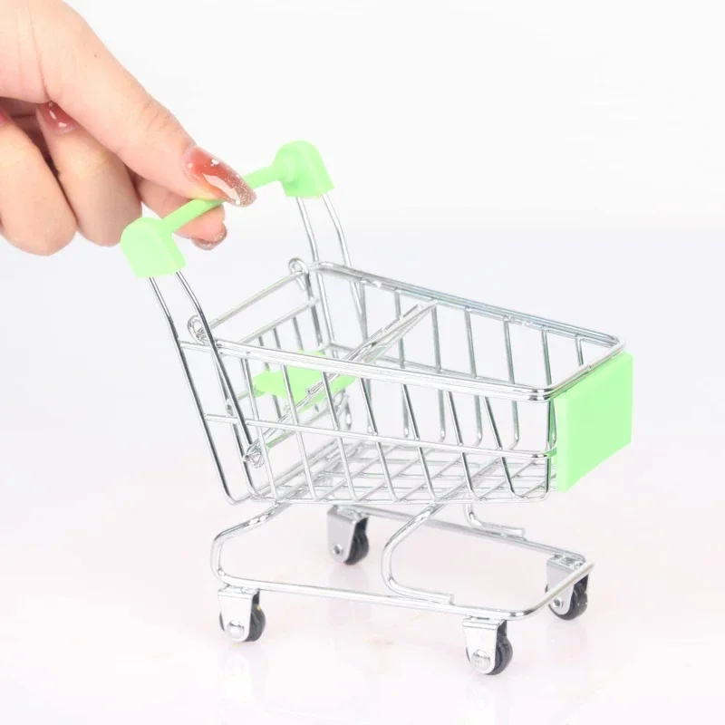 New Mini Shopping Carts Creative Handcart Kids Craft Toy Utility Cart Crafts Display Storage Toys Holder Gifts For Children