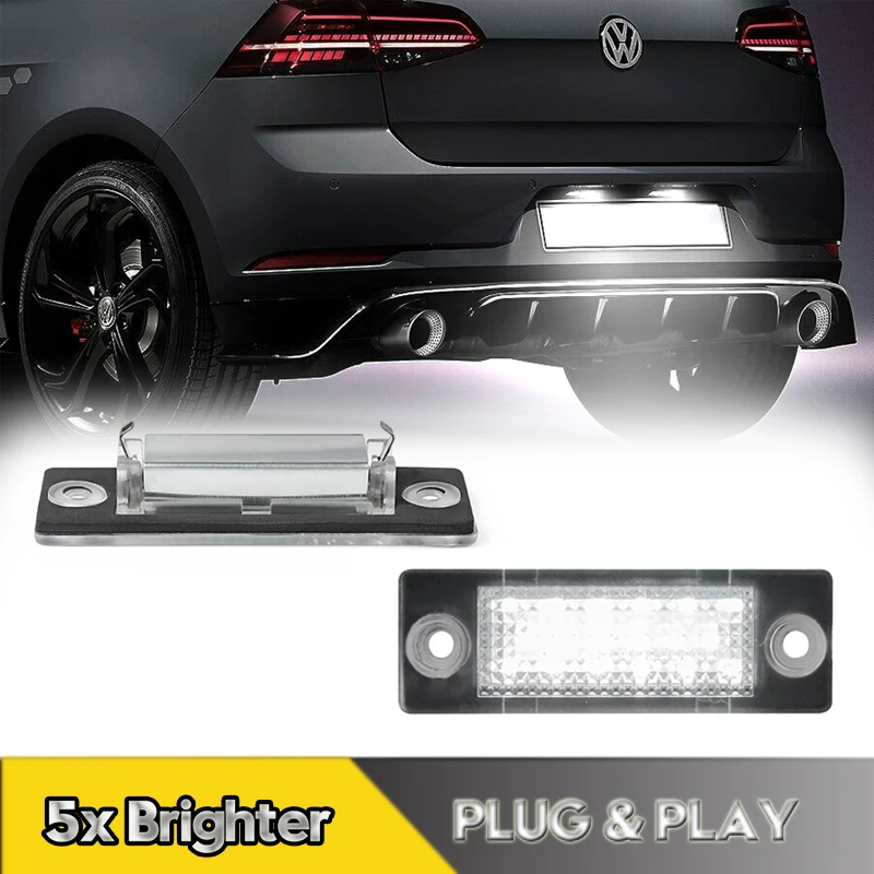 

2Pcs For Volkswagen Passat B5.5 B6 LED Number License Plate Light Lamps For VW Golf Caddy Touran Jetta Syncro Transporter T5 T6