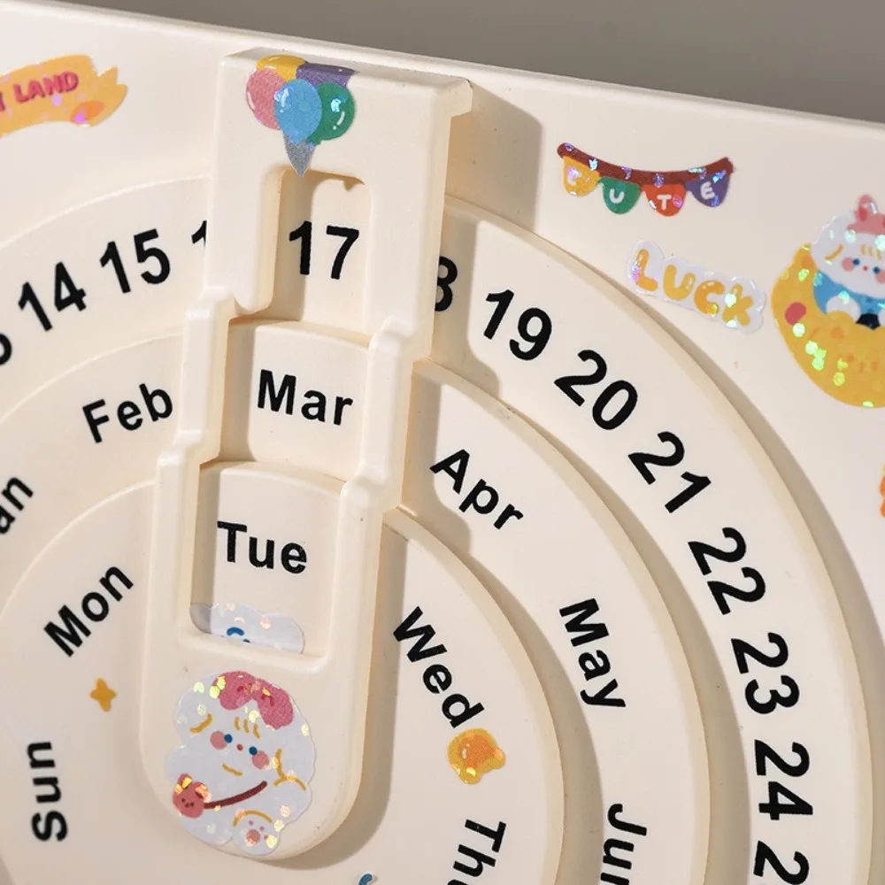

Handmade Perpetual Calendar Personality DIY Rotating Calendar Portable Wooden Base Desk Calendar College Entrance Examination