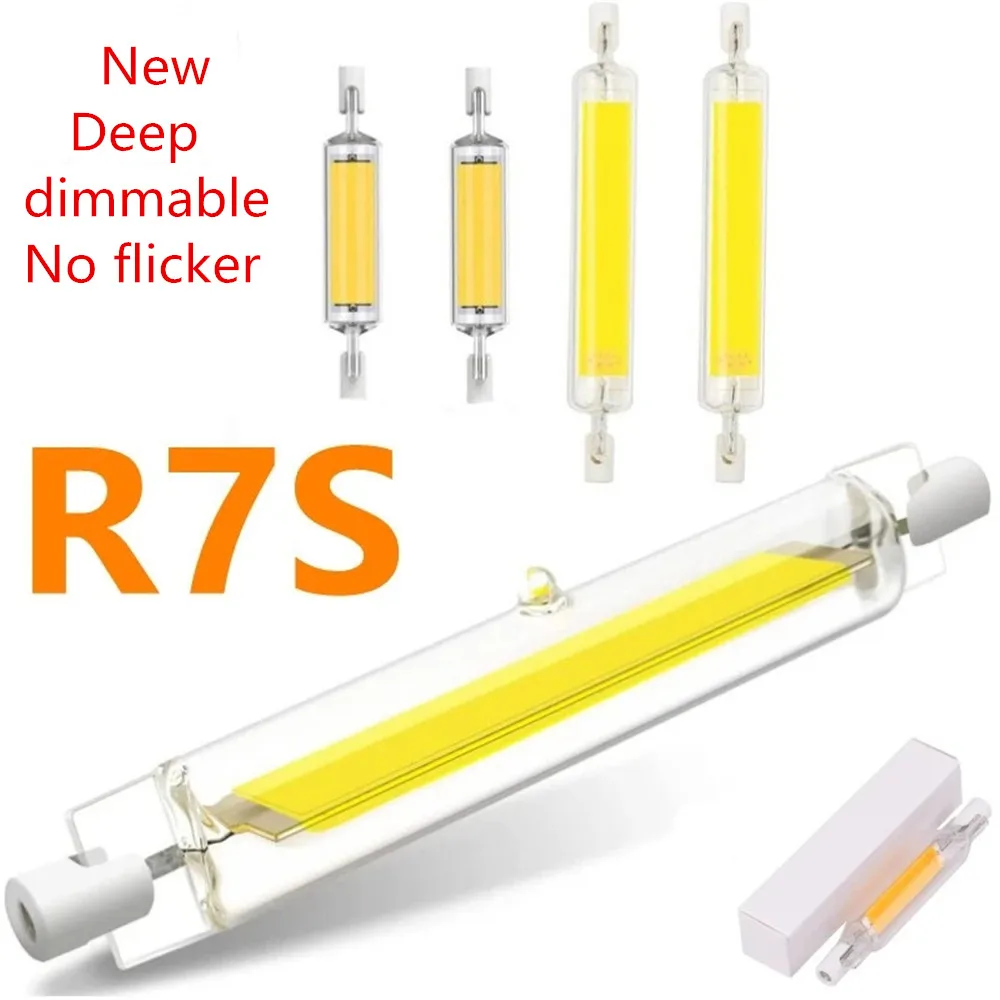 

Deep Dimmable No Flicker R7S Corn Lamp LED COB Tube Bulb 78MM 118MM J78 J118 Replace Halogen Light 110V 220V Home Lampadas