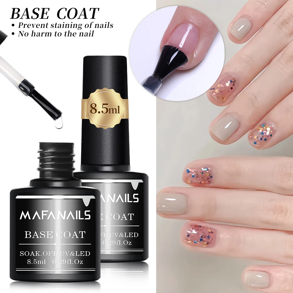 Set di smalti per unghie con base superiore da 8,5 ml Senza salviette Gel per nail art a lunga durata UV LED Semipermanente Soak off Vernice Gel per unghie funzionale