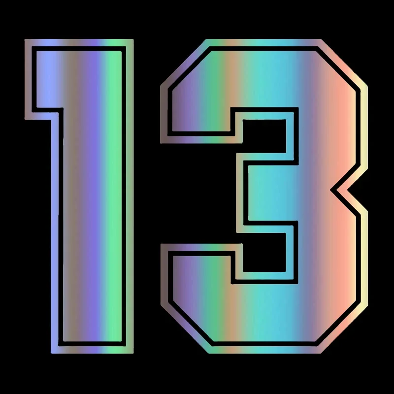 Car Stickers Decor Motorcycle Decals Number 13 Funny Accessories Creative Sunscreen Personality Waterproof PVC,15cm*14cm