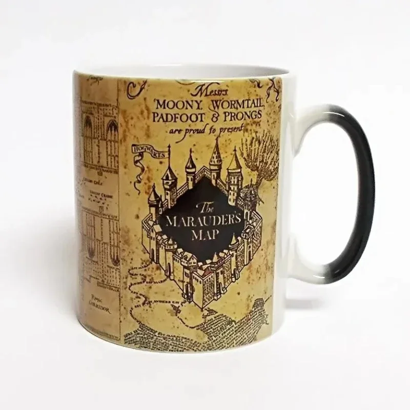 Magic Marauders Map Mug, 11oz, Color Changing Mug, Sensitive Ceramic Coffee Mugs, Tea Cup, Best Gift for Friends, Drinkware