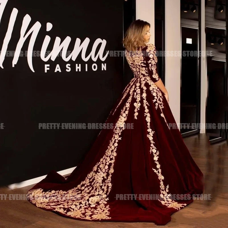 Luxury Evening Dresses For Woman A Line Formal Applique Sweetheart Sexy Long Sleeve Fashion Party Prom Ball Gowns فساتين طويلة