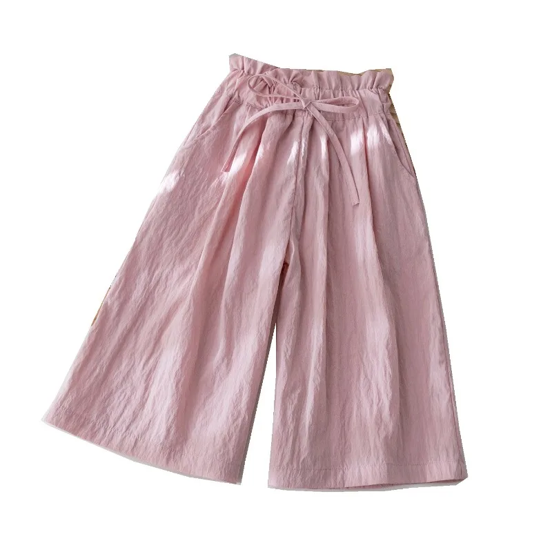 Girls Summer Casual Pants Korean Version Fashionable Loose Wide Leg Pants 2025 Girls Lightweight Breathable Straight Leg Pants
