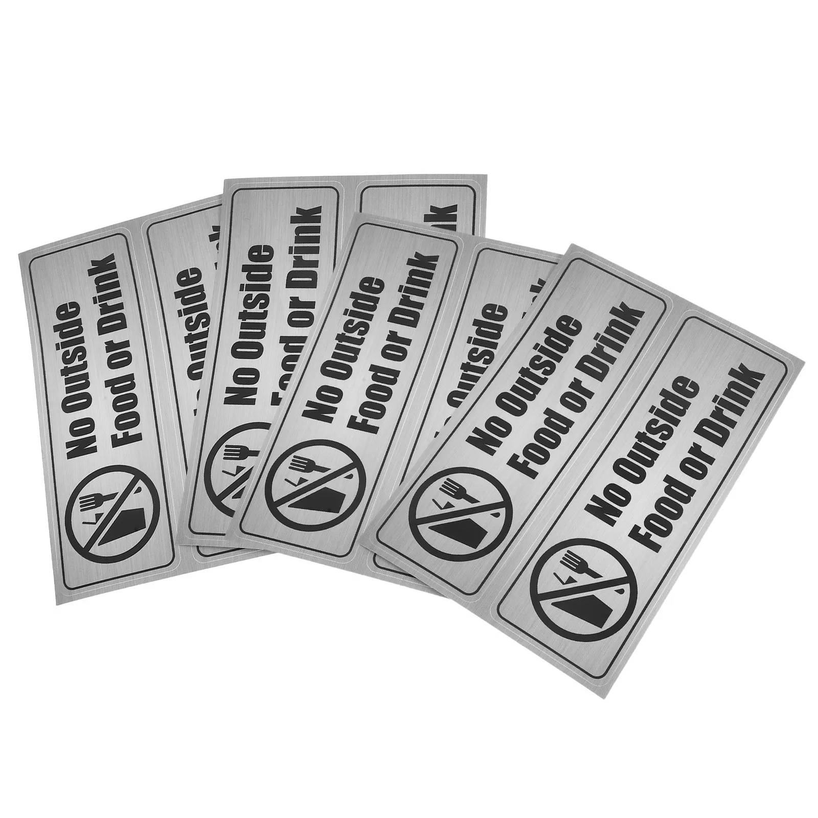 

8Pcs No Outside Food Allowed Warning Sticker Self-Adhesive PVC Decal Clear Notice for Office Restaurant Cafe Bar Food