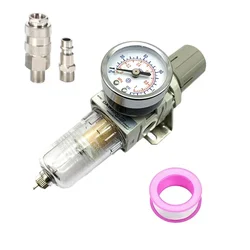 1 pcs AW2000-02 Pneumatic Compressor Air Filter Source Treatment Filters Pressure Regulator Gauge Oil Separator with fitting
