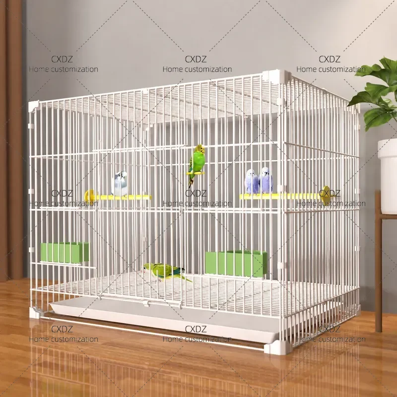 Oversized Metal Bird Cage for Parrots Starlings Pigeons Quails Chickens Rabbits Durable Xuanfeng Style Tiger Skin Pattern