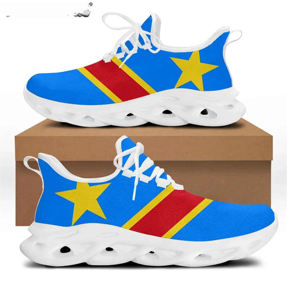 Republic of Congo Flag Designer Men Casual Shoes Sneakers Flats Male Lace Up Wear-resistant Tenis Masculino 2021