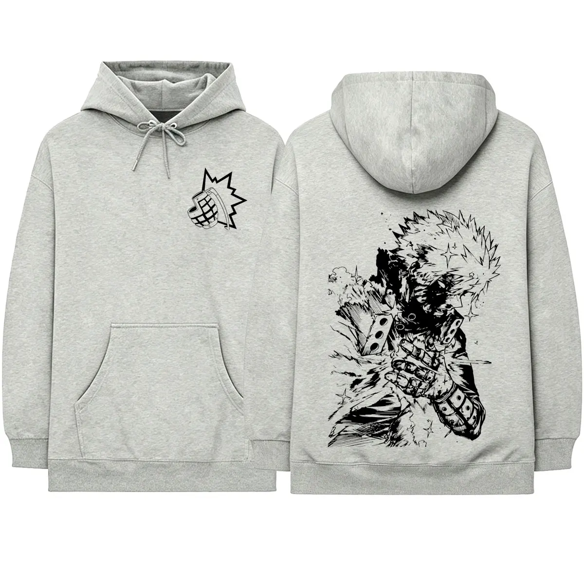 Japanischer Anime My Hero Academia Bakugou Katsuki Hoodies Herrenbekleidung Übergroße Kapuzenpullover Mode Langarm-Pullover – Detail 5