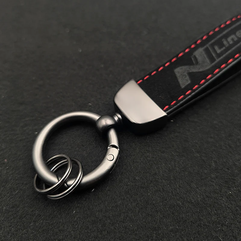 2024 Suede Leather Keyring Man Women Luxury Car Keychain For Hyundai Elantra Kona i10 i20 i30 Tucson N Line Keychain Accessories