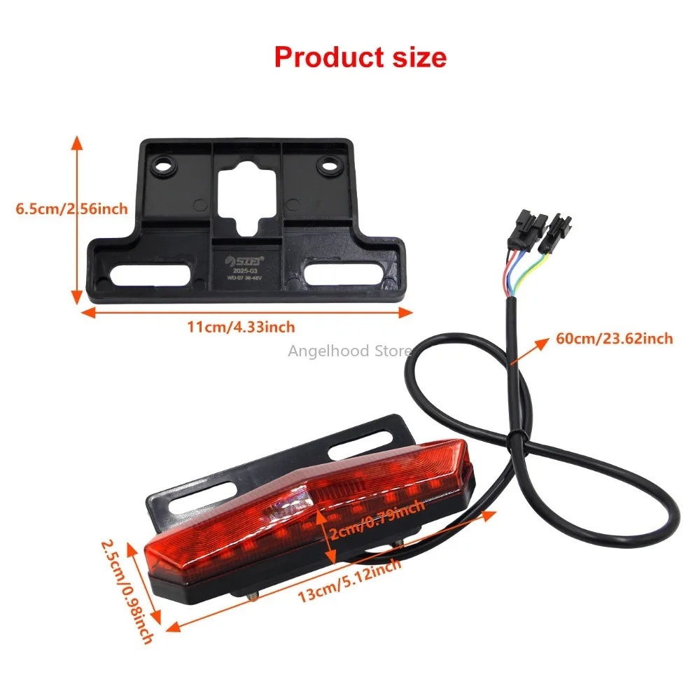 Electric Bicycle V8Taillight Night Safety Warn Brake Lamp Waterproof Rear Lamp Electric Scooter Bicycle Replacement Accessories