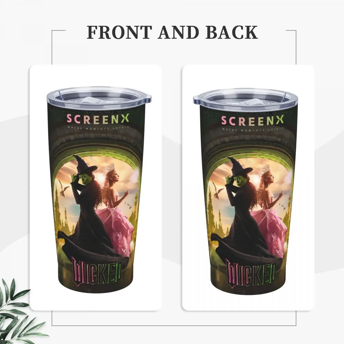 Wicked Movie Tumbler Vacuum Insulated Coffee Cups Vacuum Flask School Mug Hot Cold Drink 20oz