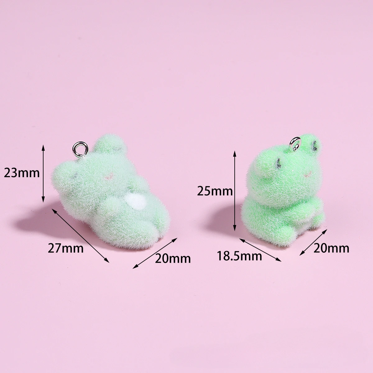 30pcs Resin Flocking Stereo Charms Cartoon Cute Frog Pendant for Necklace Keychain Making DIY Jewelry Accessories Wholesale