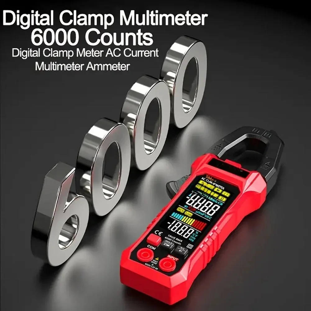 TS601 Digital Clamp Meter AC/DC Current Clamp Meter 6000 Counts Multimeter Ammeter Voltage Tester Smart Plier Ammeter