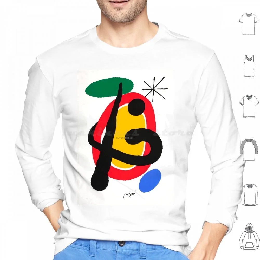 Miro Ferra Hoodie Cotton Long Sleeve Joan Miro Joan Miro Ferra Line Art Spanish Painter Artist Famous Joan Miro Art