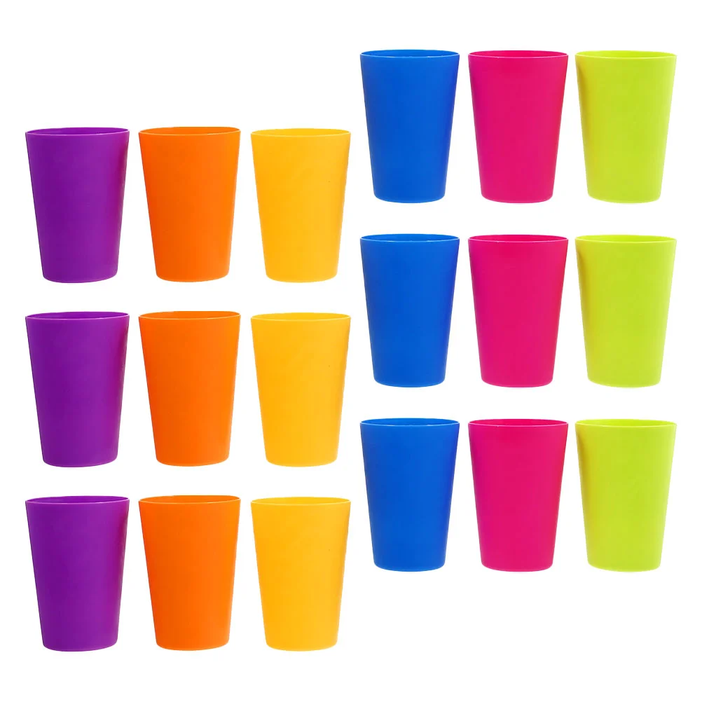 

18 Pcs Mugs Cup Rainbow Beer Glass Cups Tumbler Plastic Tumblers Juice Small Drinking Reusable