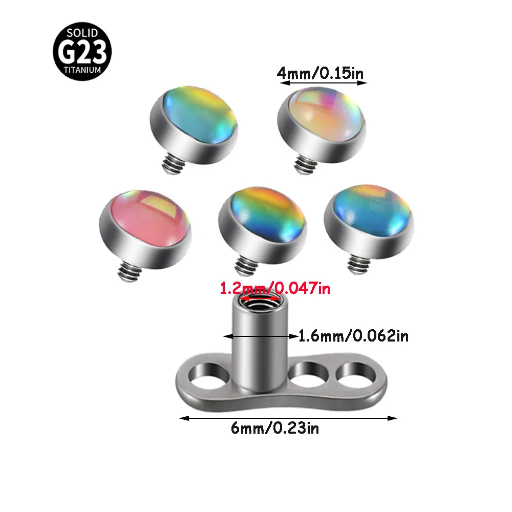 Titanium Flash Film Surface Piercing Dermal Anchor Microdermals Piercing Perforation Accessories Micro Skin Diver Jewelry 16G