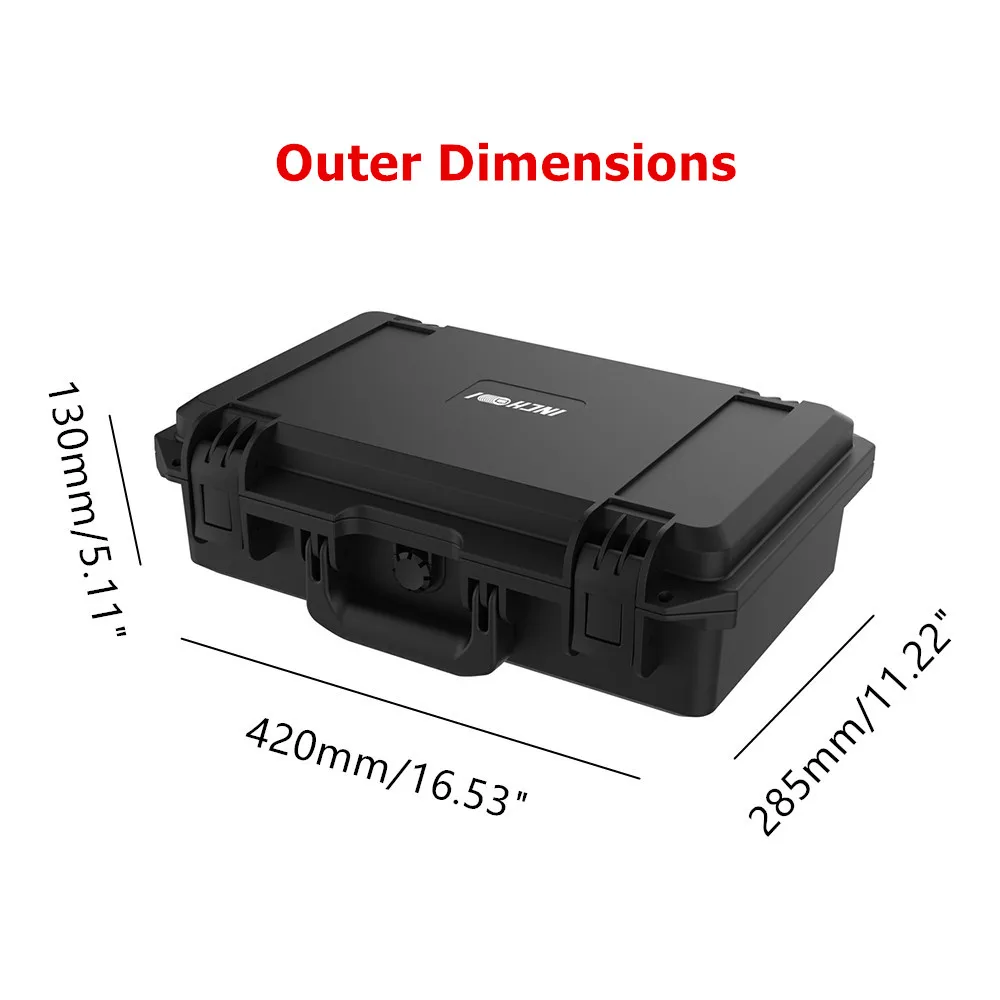 Caja de herramientas de plástico, estuche interno de 390x230x120mm con espuma, caja de herramientas, resistente al agua IP67, funda de transporte