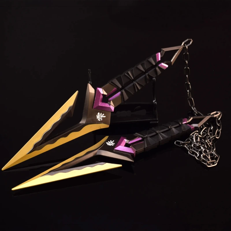 22cm/8.66in Valorant Knife 게임 주변기기 사무라이 검 Kuronami No Yaiba 보라색 Karambit 금속 칼 무기 모델 공예 장난감