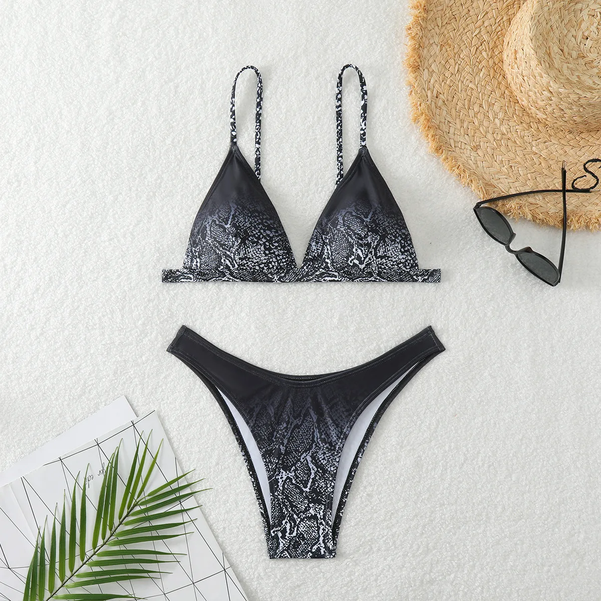 Sexy cobra impressão micro mini biquínis define duas peças tanga maiôs beachwear maiô tankini biquini trikini