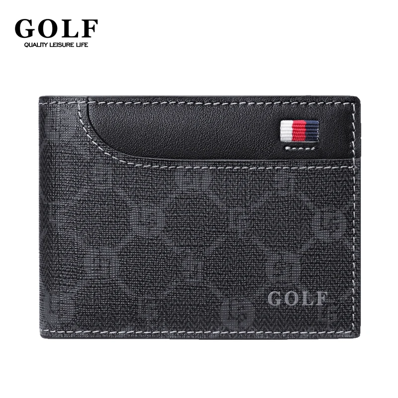 

GOLF Men Business Card Holder Leather Credential Holders Bank Id Credit Cardholder Photo Card Case Gentleman Ridge Wallet Slim