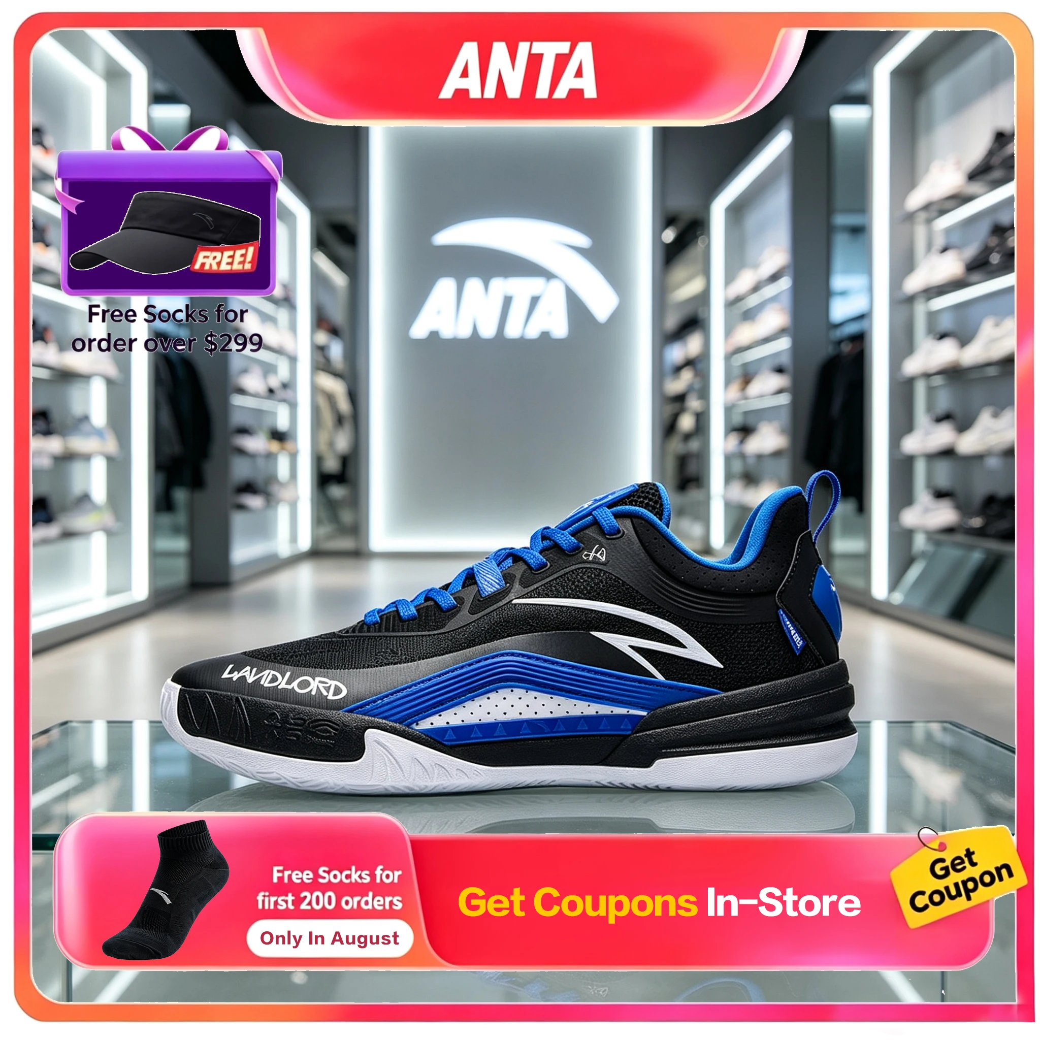 Kyrie Irving Series KAI 1 TEAM‑PE Anta KAI 1 Team Version Basketball Shoes Wear‑resistant Sports Sneakers for Men