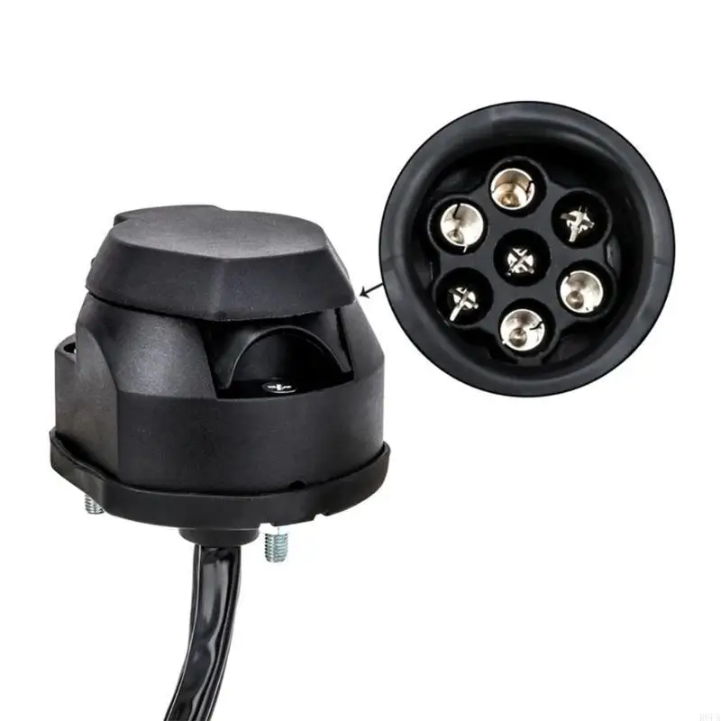 Niezawodne 7-pinowe złącze gniazda przyczepy z wodoodporną konstrukcją do biwakowania na zewnątrz i bezpiecznego, stabilnego w