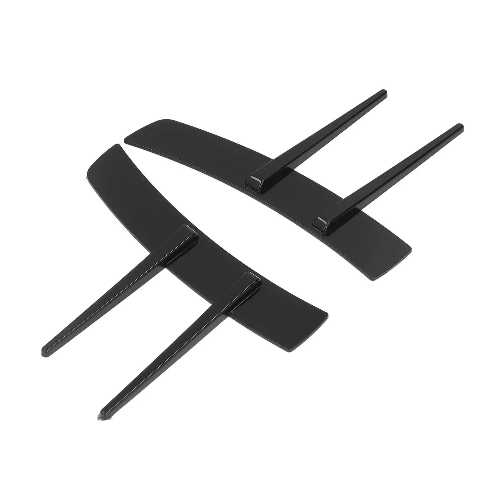 2 قطعة المصد الأمامي الأسود اللامع الجانب سبويلر ABS الجسم سبويلر Canard لملحقات السيارة غطاء الحاجز