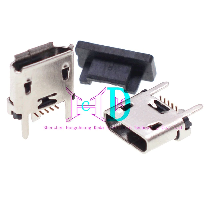 10PCS  Micro 5P USB female socket MK180 degree SMT socket with high long leg vertical sticker 9.0 roll/flat mouth