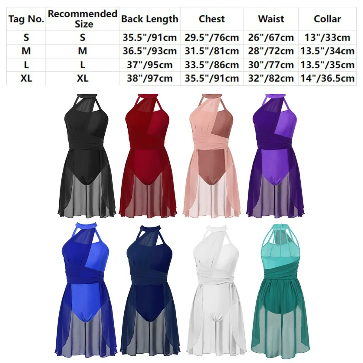 Dames Lyrische Dansjurk Mouwloos Mesh Color Block Leotard Modern Hedendaags Ballet Kostuum Toneelvoorstelling Danskleding