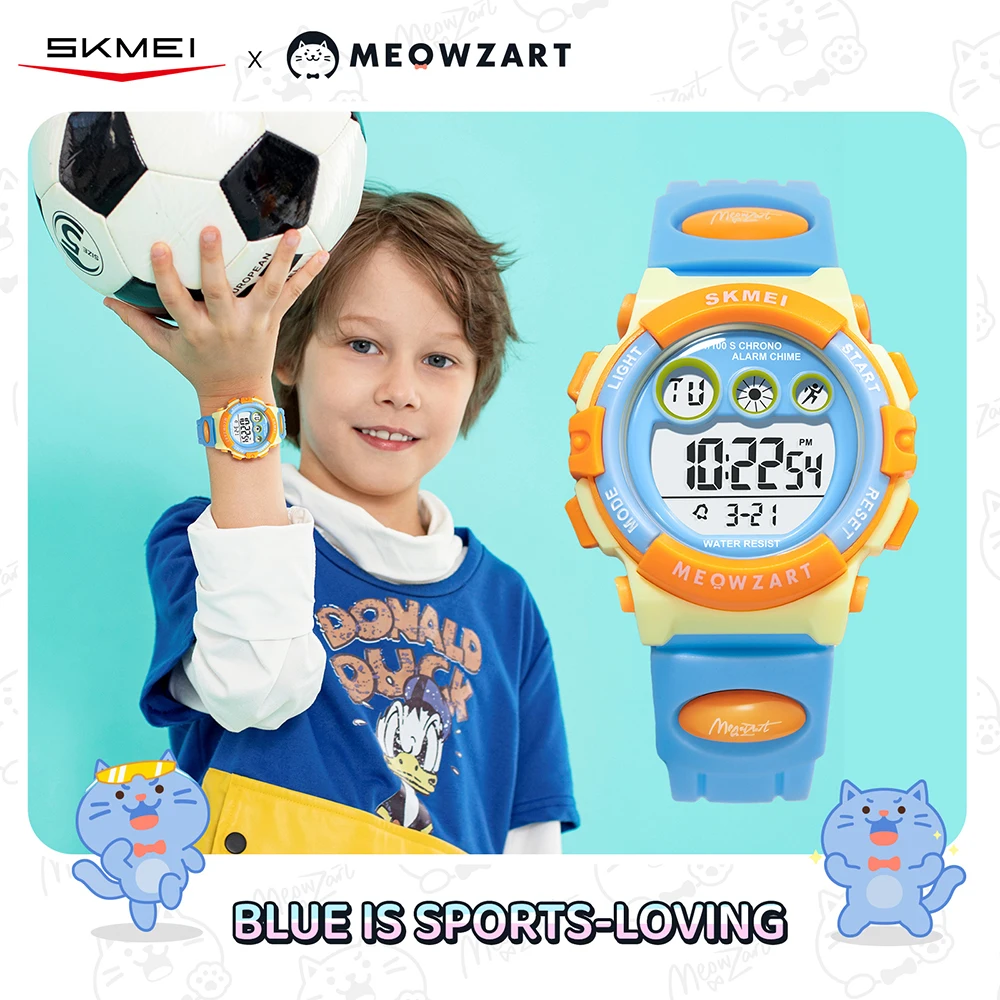 SKMEI Children's Watch Sports 5Bar Waterproof Kids Wristwatch For Boys Girls Multifunctional Luminous Display Electronic Watches