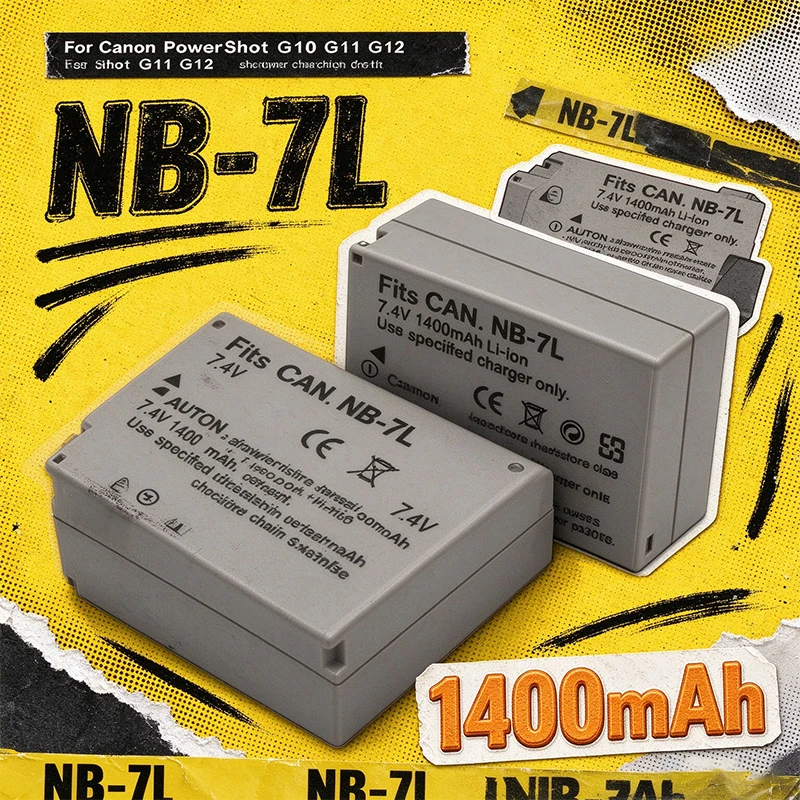 NB-7L Battery 1400mAh Rechargeable For Canon PowerShot G10 G11 G12 SX30 SX30IS Digital Cameras NB7L Lithium Battery