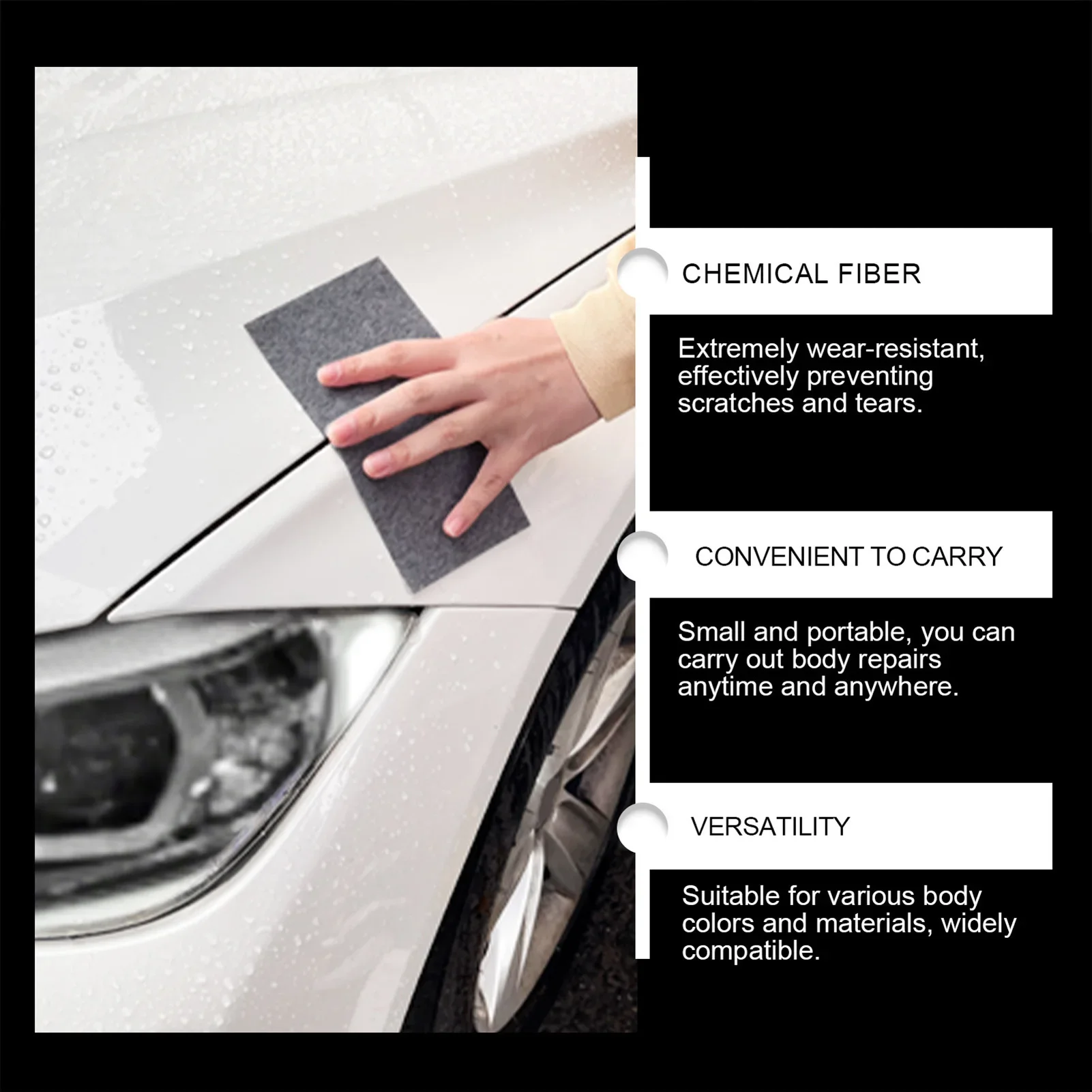 Instant scratch repair on metal surfaces, intelligent car cleaning cloth, nano flash car polishing cloth, scratch resistant