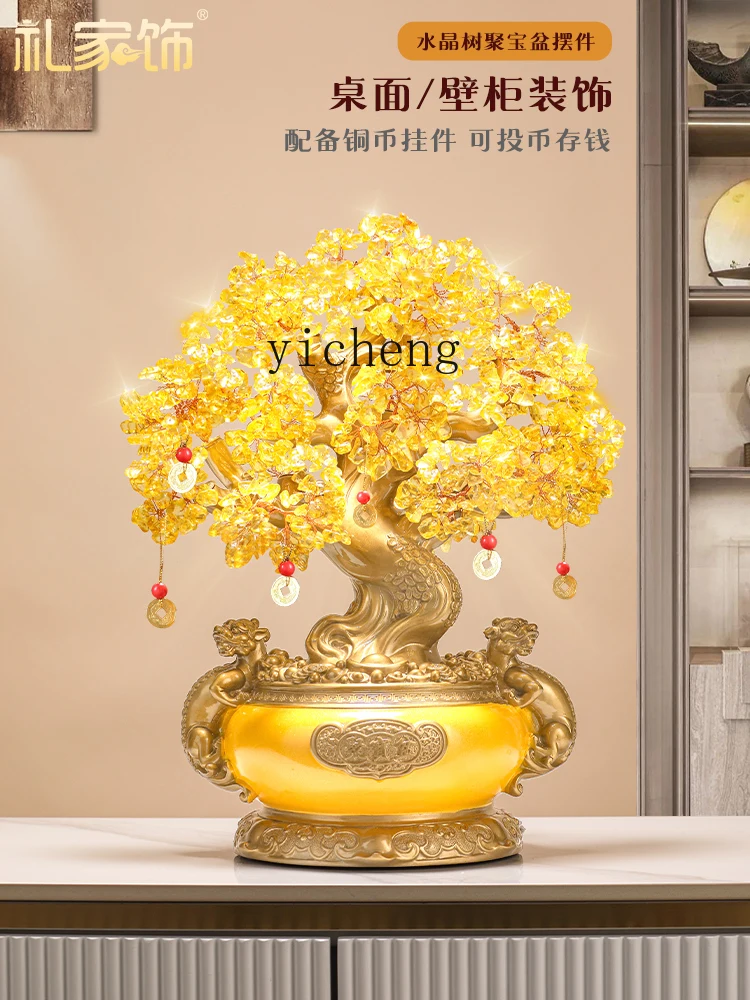 L7-10  fortune tree lucky ornament cash tree cornucopia office store checkout page decoration