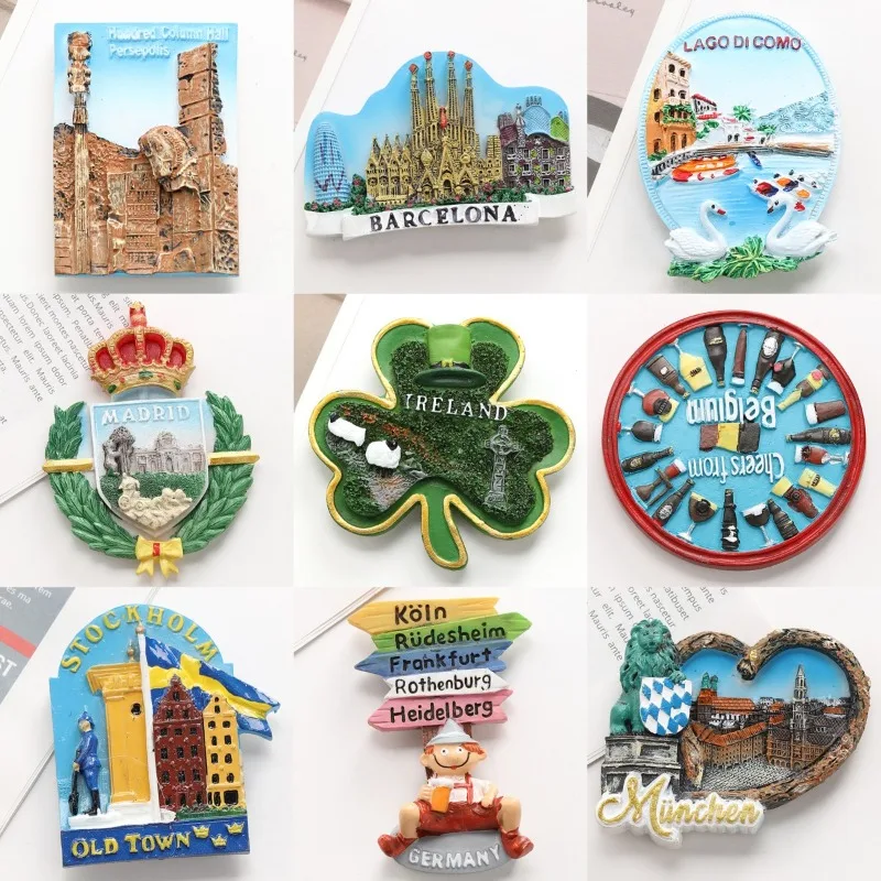 

Famous Resorts Fridge Magnets Spain Germany Sweden America England Ireland Iceland Saudi Abrabia Fridge Stickers Wedding Gifts