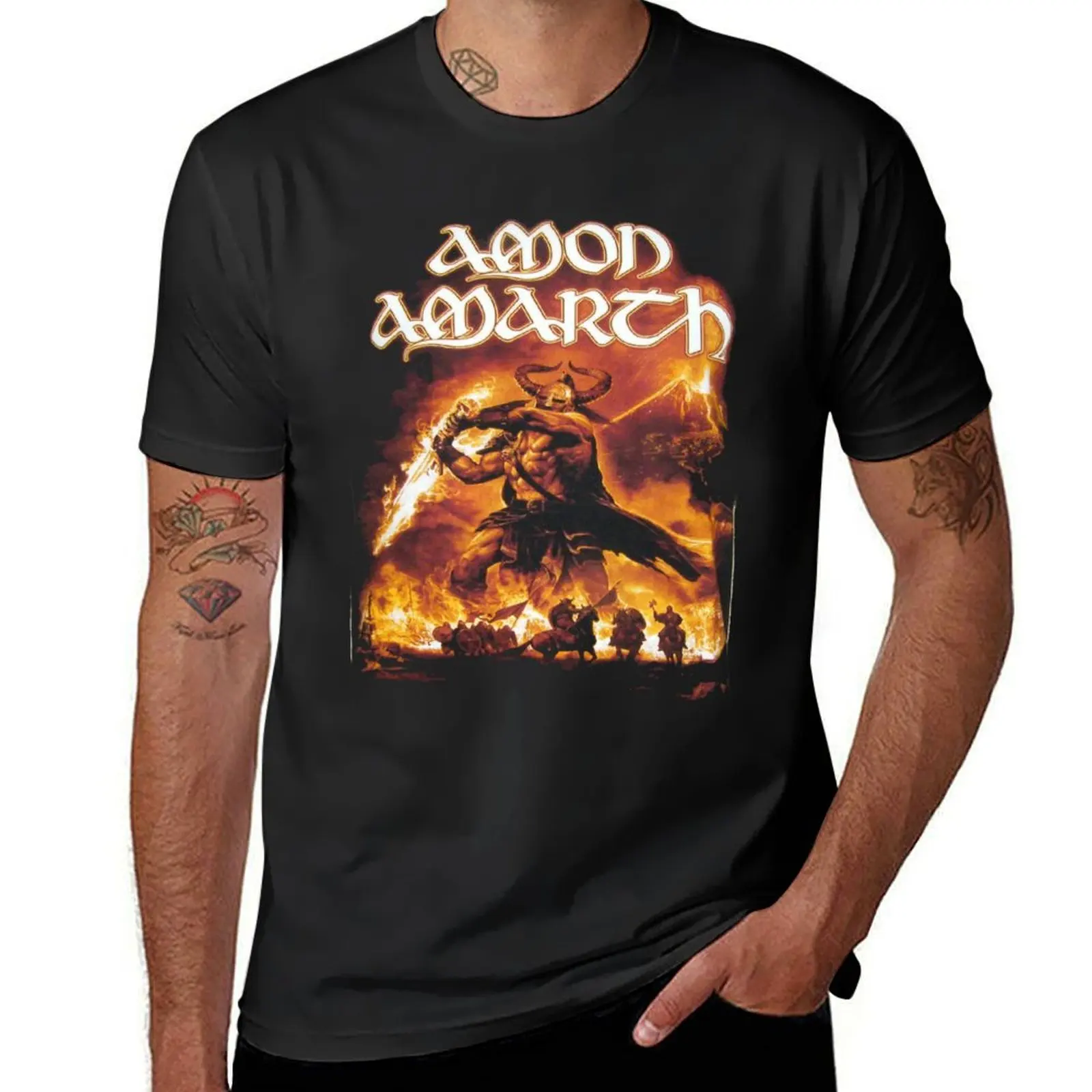 

logo amon amarth T-Shirt customs vintage tops mens vintage t shirts